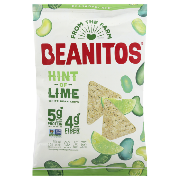 Beanitos Bean Chips, Hint of Lime - 5 Ounce