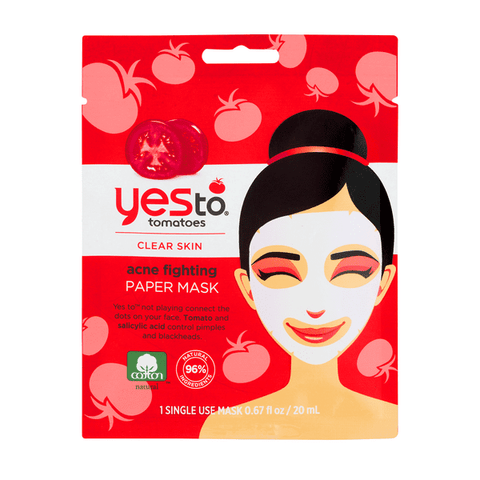 Yes To Tomatoes Clear Skin Acne Fighting Paper Mask - 0.67 Ounce