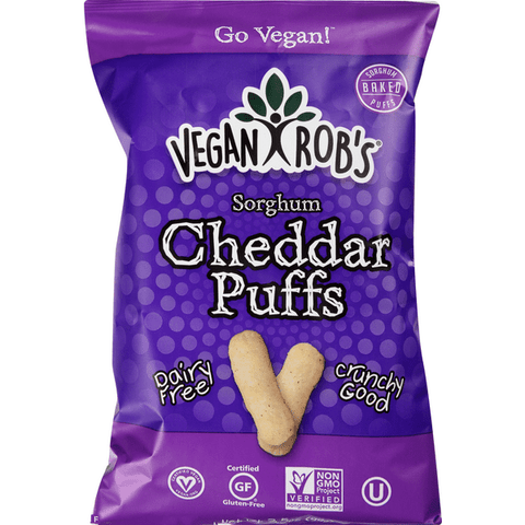 Vegan Rob's Sorghum Puffs, Cheddar - 3.5 Ounce