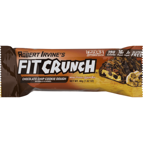 Fit Crunch Chocolate Chip Cookie Dough Protein Bar, Gluten Free - 1.62 Ounce