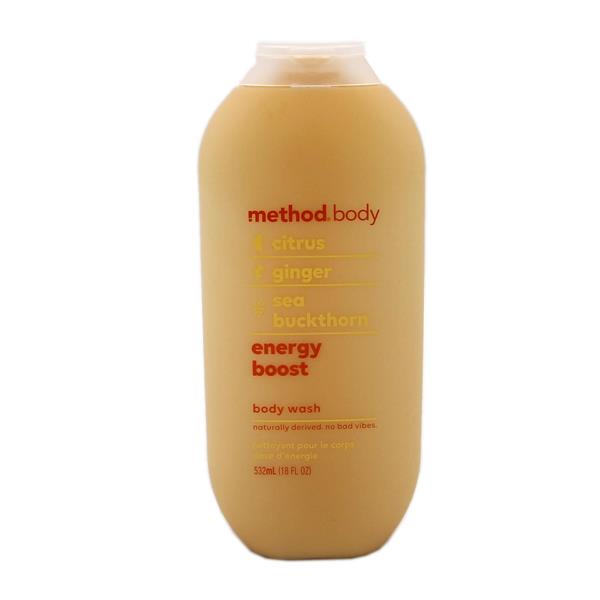 Method Body Energy Boost Body Wash Citrus Ginger Sea Buckthorn - 18 Ounce