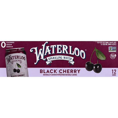 Waterloo Black Cherry Sparkling Water 12 Count - 12 Ounce