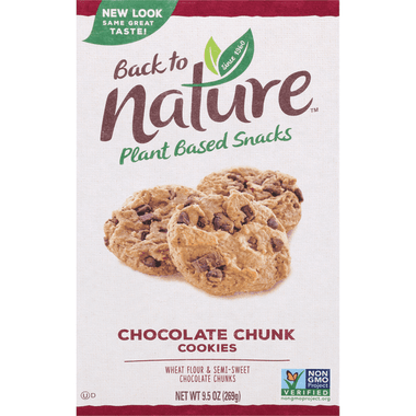 Back to Nature 100% Natural Chocolate Chunk Cookies - 9.5 Ounce