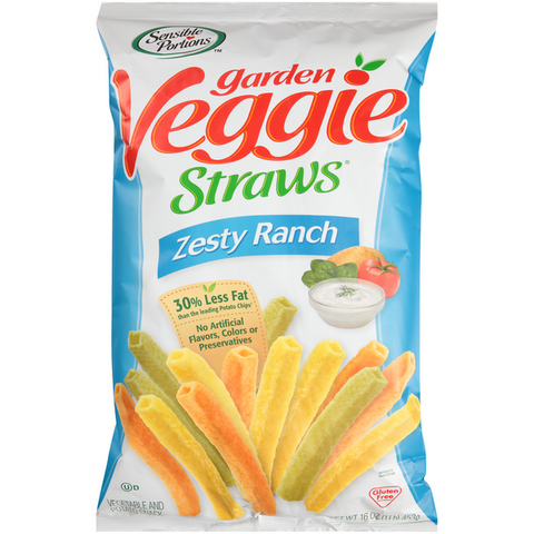 Sensible Portions Garden Veggie Straws Zesty Ranch Vegetable & Potato Snack - 16 Ounce