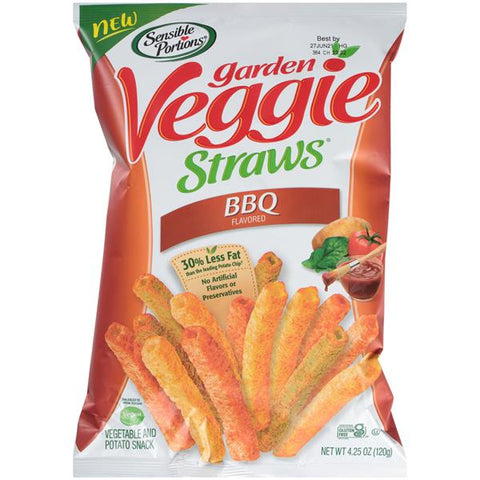 Sensible Portions Garden Veggie Straws BBQ Flavored Vegetable and Potato Snack - 4.25 Ounce