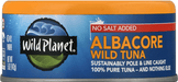 Wild Planet Albacore Wild Tuna No Salt Added - 5 Ounce