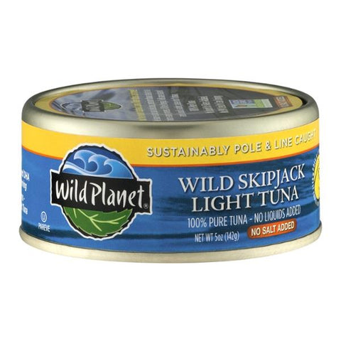 Wild Planet Wild Skipjack Light Tuna No Salt Added - 5 Ounce