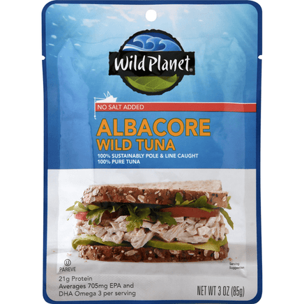 Wild Planet Albacore Wild Tuna No Salt Added - 3 Ounce