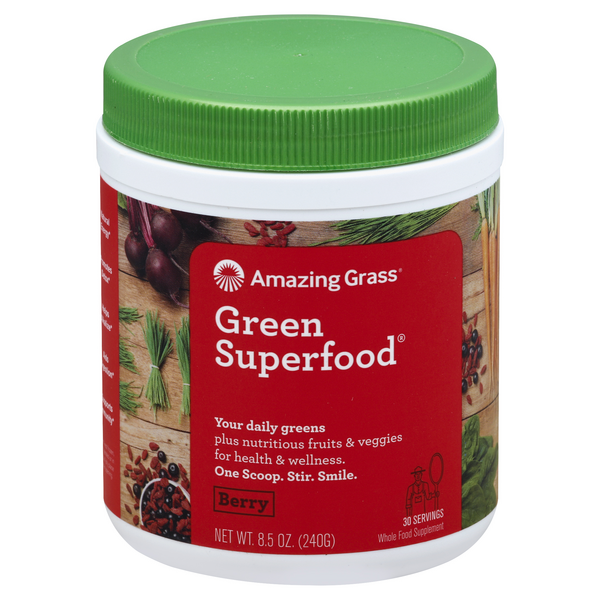 AmaZing Grass Berry Green SuperFood - 8.5 Ounce