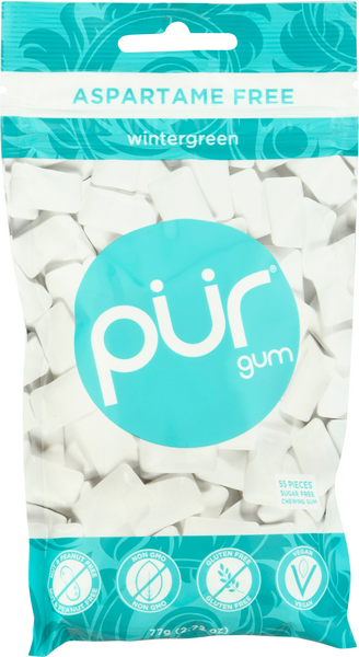 PUR Gum Wintergreen, Sugar Free, 55 Pieces - 2.82 Ounce