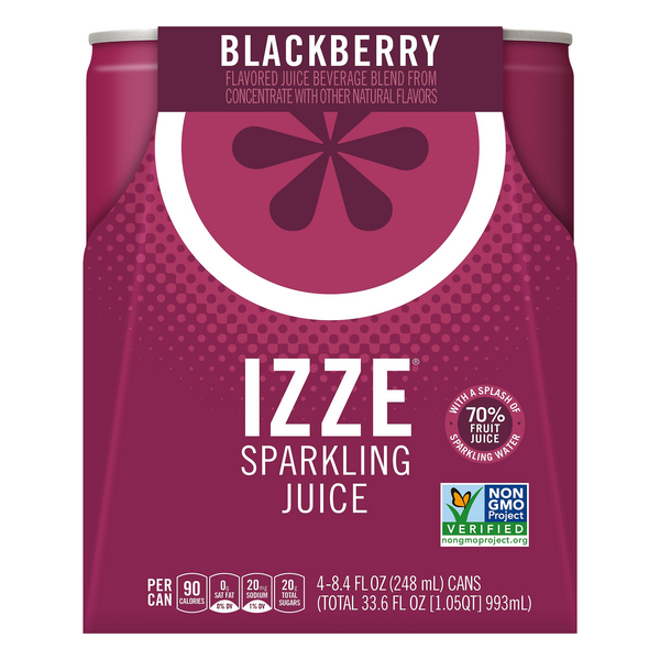 IZZE Sparkling Blackberry Juice 4 Pack - 8.4 Ounce