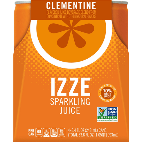 IZZE Sparkling Clementine Juice 4 Pack - 8.4 Ounce