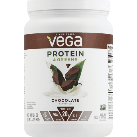 Vega Protein & Greens Chocolate Flavor Drink Mix - 18.4 Ounce
