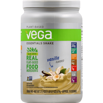 Vega Essentials Shake Vanilla Flavored Drink Mix - 21.9 Ounce