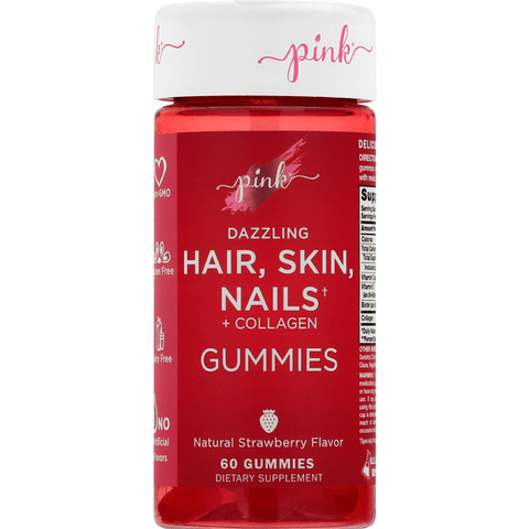 Pink Dazzling Hair, Skin, Nails - 60 Count