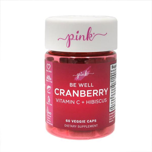 Pink Be Well Cranberry Vitamin C+Hibiscus Veggie Capsules - 60 Count