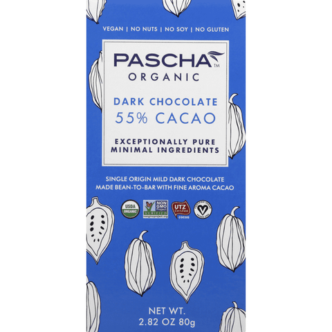 Pascha Organic Dark Chocolate 55% Cacao - 2.82 Ounce