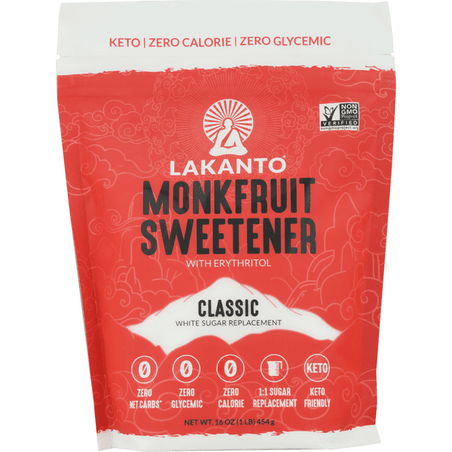 Lakanto Monkfruit Sweetener With Erythritol, Classic - 16 Ounce