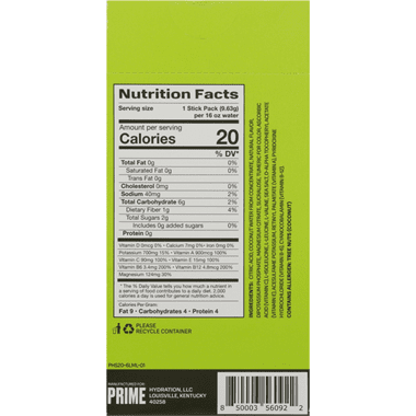 Prime Hydration Lemon Lime Sticks 6 Count