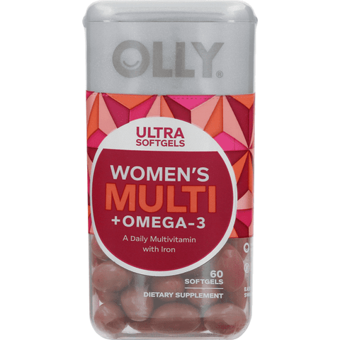 Olly Women's Multi + Omega-3, Ultra Softgels - 60 Count