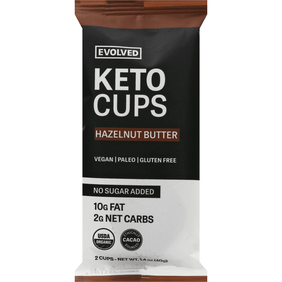 Evolved Keto Cups, Hazelnut Butter - 1.4 Ounce