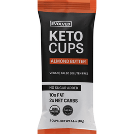 Evolved Keto Cups, Almond Butter - 1.4 Ounce