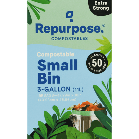 Repurpose Compostable 3 Gallon Small Bin Bags 50 count