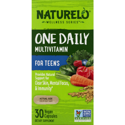 Naturelo For Teens One Daily Multivitamin Vegan Capsules - 30 Count