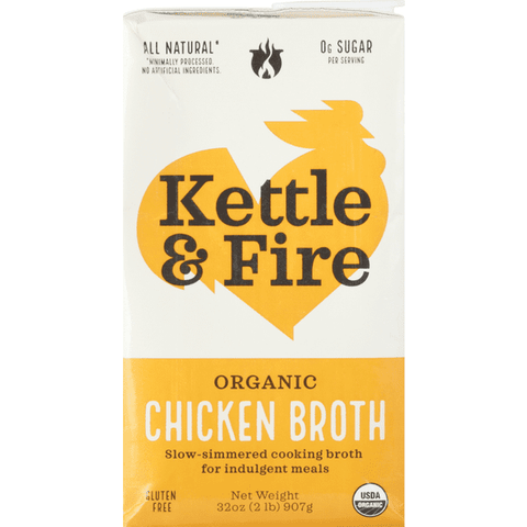 Kettle & Fire Organic Chicken Broth - 32 Ounce