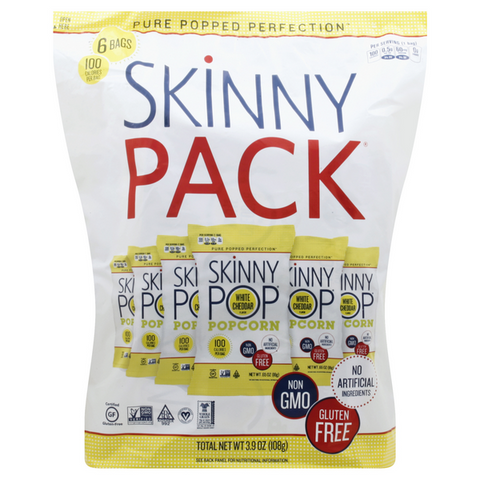 Skinny Pop Popcorn Skinny Pack, White Cheddar - 3.9 Ounce