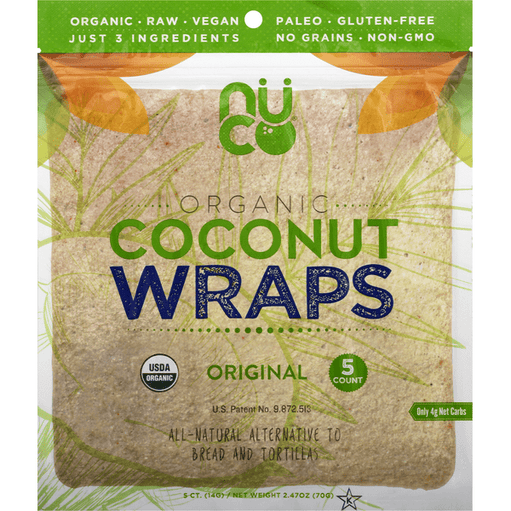 NuCo Organic Original Coconut Wraps 5 Count - 2.47 Ounce