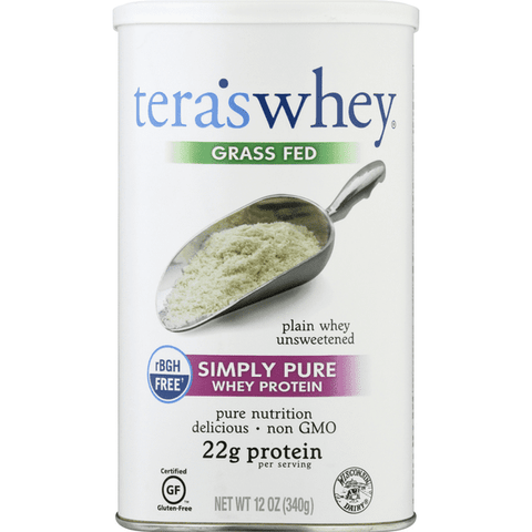 Teras Whey Grass Fed Plain Unsweetened Protein Powder - 12 Ounce