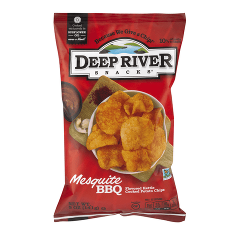 Deep River Snacks Kettle Cooked Potato Chips Mesquite BBQ - 5 Ounce