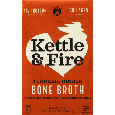 Kettle & Fire Turmeric Ginger Bone Broth - 16.9 Ounce