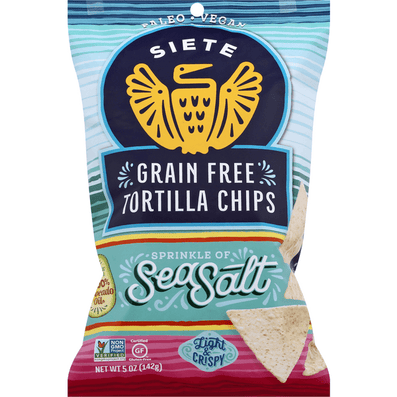 Siete Tortilla Chips, Grain Free, Sea Salt - 5 Ounce