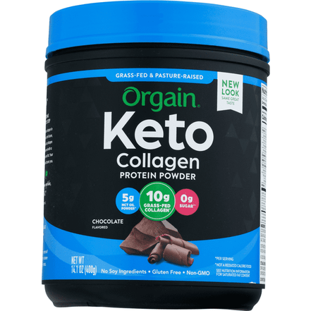 Orgain Chocolate Ketogenic Collagen Protein Powder - 14.1 Ounce