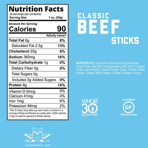 Classic Beef Meat Stick 100% Grass-Fed Beef

 - 1 Ounce