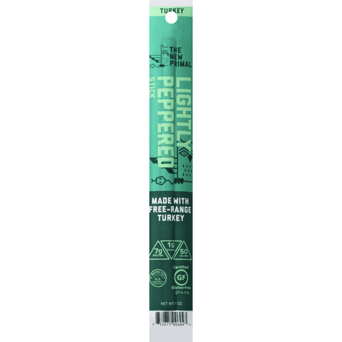 New Primal Lightly Peppered Meat Stick Free-Range Turkey 

 - 1 Ounce