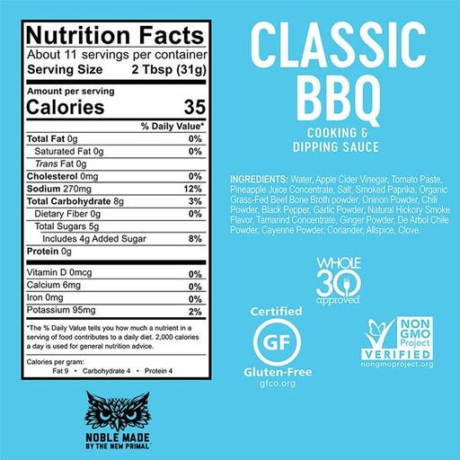 Noble Made Classic BBQ Cooking & Dipping Sauce

 - 12 Ounce