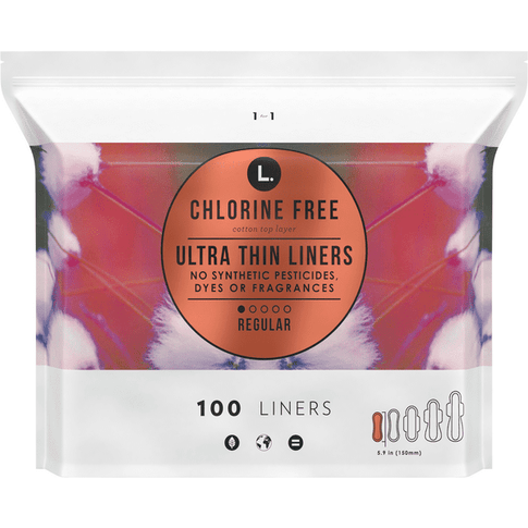L. Chlorine Free Ultra Thin Liners - 100 Count