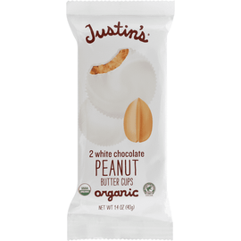 Justin's Organic White Chocolate Peanut Butter Cups 2 Count - 1.4 Ounce
