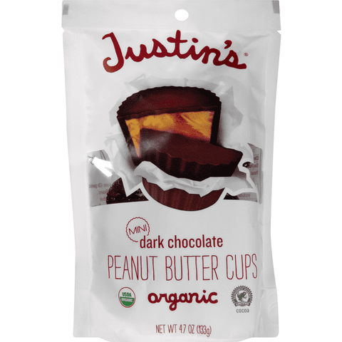 Justin's Organic Mini Peanut Dark Chocolate Butter Cups - 4.7 Ounce