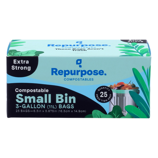 Repurpose Small Bin Bags, Extra Strong, 3 Gallon - 25 Count