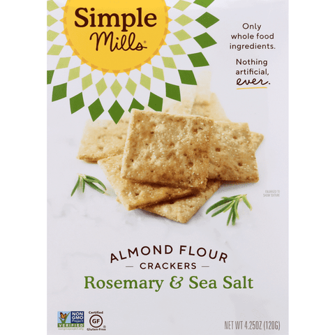 Simple Mills Rosemary & Sea Salt Almond Flour Crackers - 4.25 Ounce