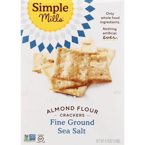 Simple Mills Fine Ground Sea Salt Almond Flour Crackers - 4.25 Ounce
