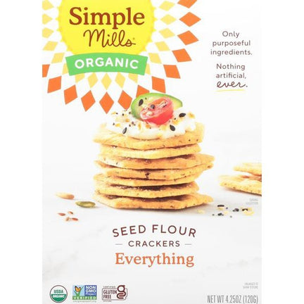 Simple Mills Crackers, Organic, Everything, Seed Flour - 4.25 Ounce