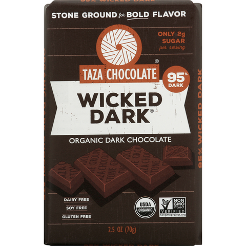 Taza Chocolate Wicked Dark Organic Dark Chocolate - 2.5 Ounce