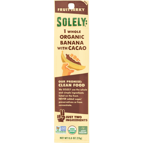 Solely Organic Banana Fruit Jerky With Cacao - 0.8 Ounce
