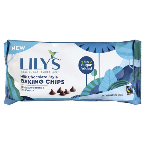 Lilys Milk Chocolate Style Baking Chips No Sugar - 9 Ounce