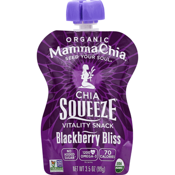 Mamma Chia Organic Chia Squeeze Vitality Snack Blackberry Bliss - 3.5 Ounce